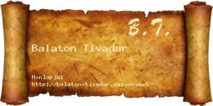 Balaton Tivadar névjegykártya