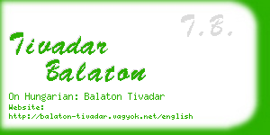 tivadar balaton business card